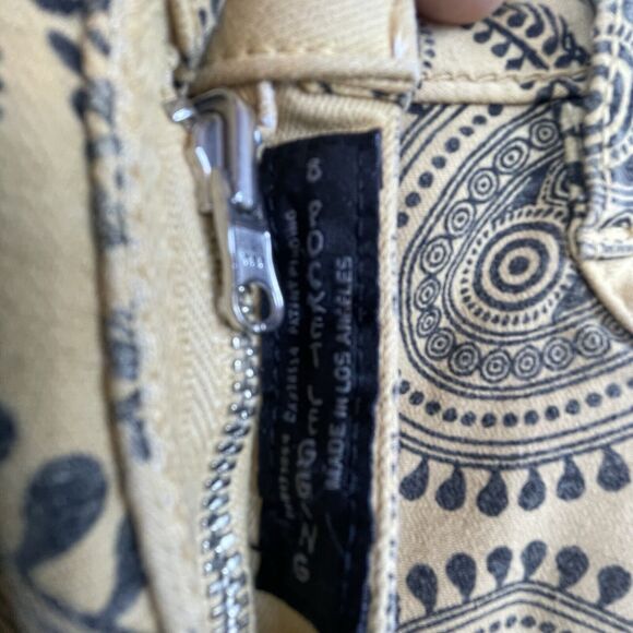 Bleulab Jeans Womens Small Reversible Beige Paisley Jegging Skinny Y2K 90s - Picture 12 of 12